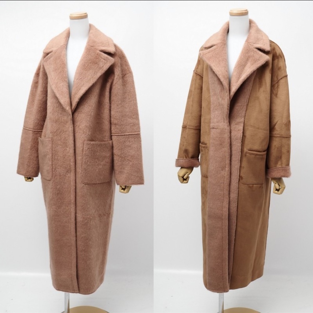AMERI Reversible faux Suede Long Coat